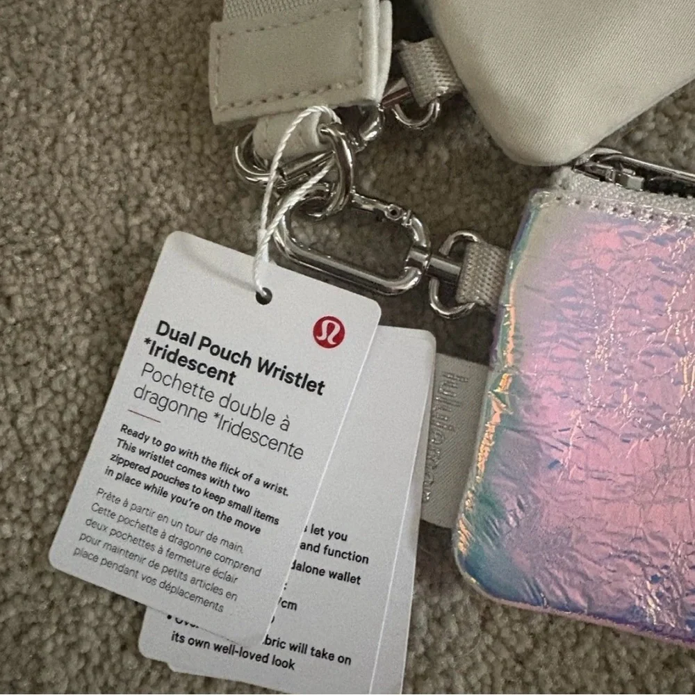 Lululemon Athletica Iridescent/Bone Dual Pouch Wristlet NWT - Picture 2 of 6